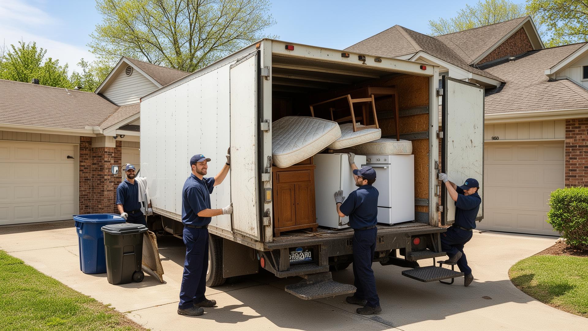 Blanco's junk removal team loading furniture